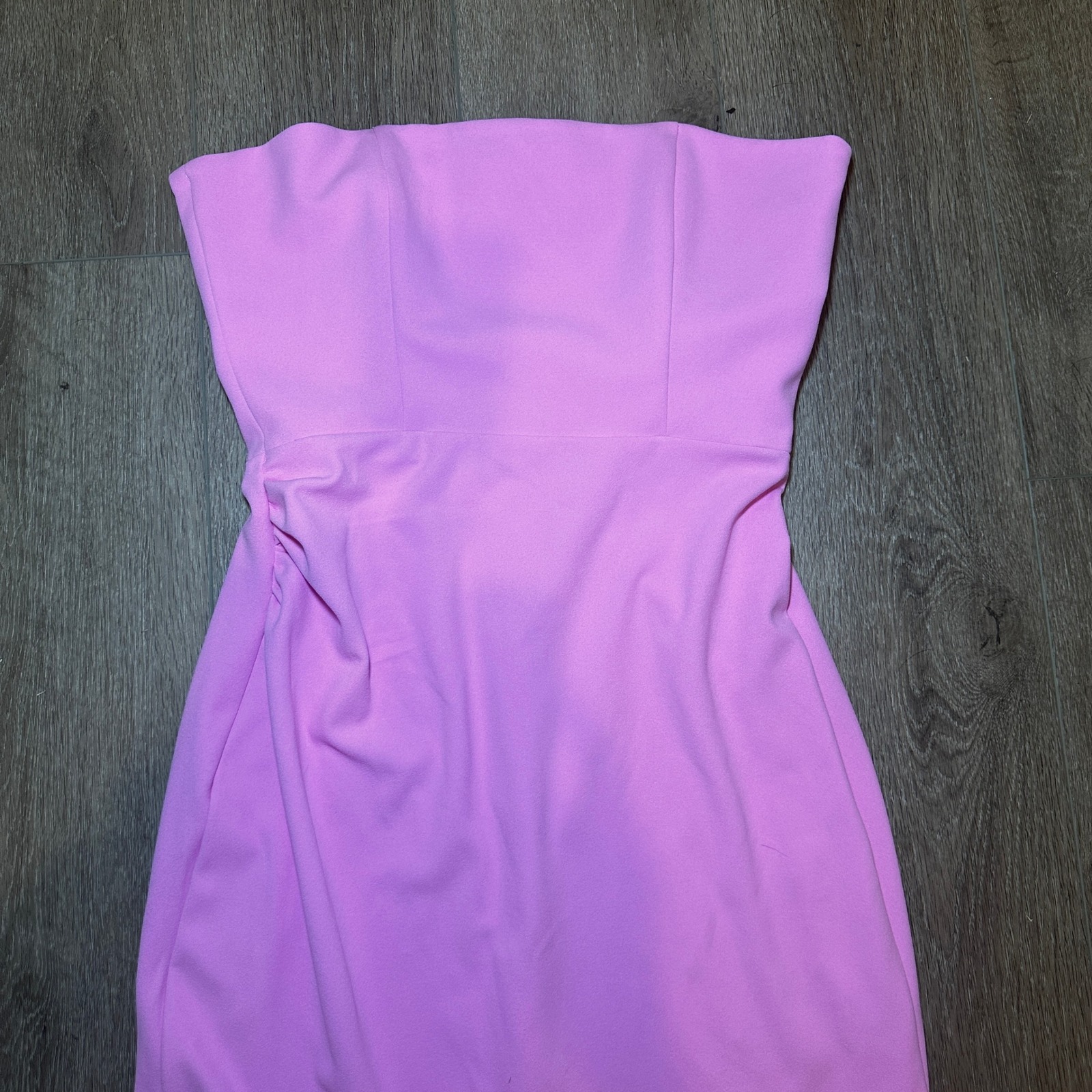 Effie Kats Sierra Pink Strapless Ruched Midi Dress Nwt Large Cocktail Formal — image 8 of 8
